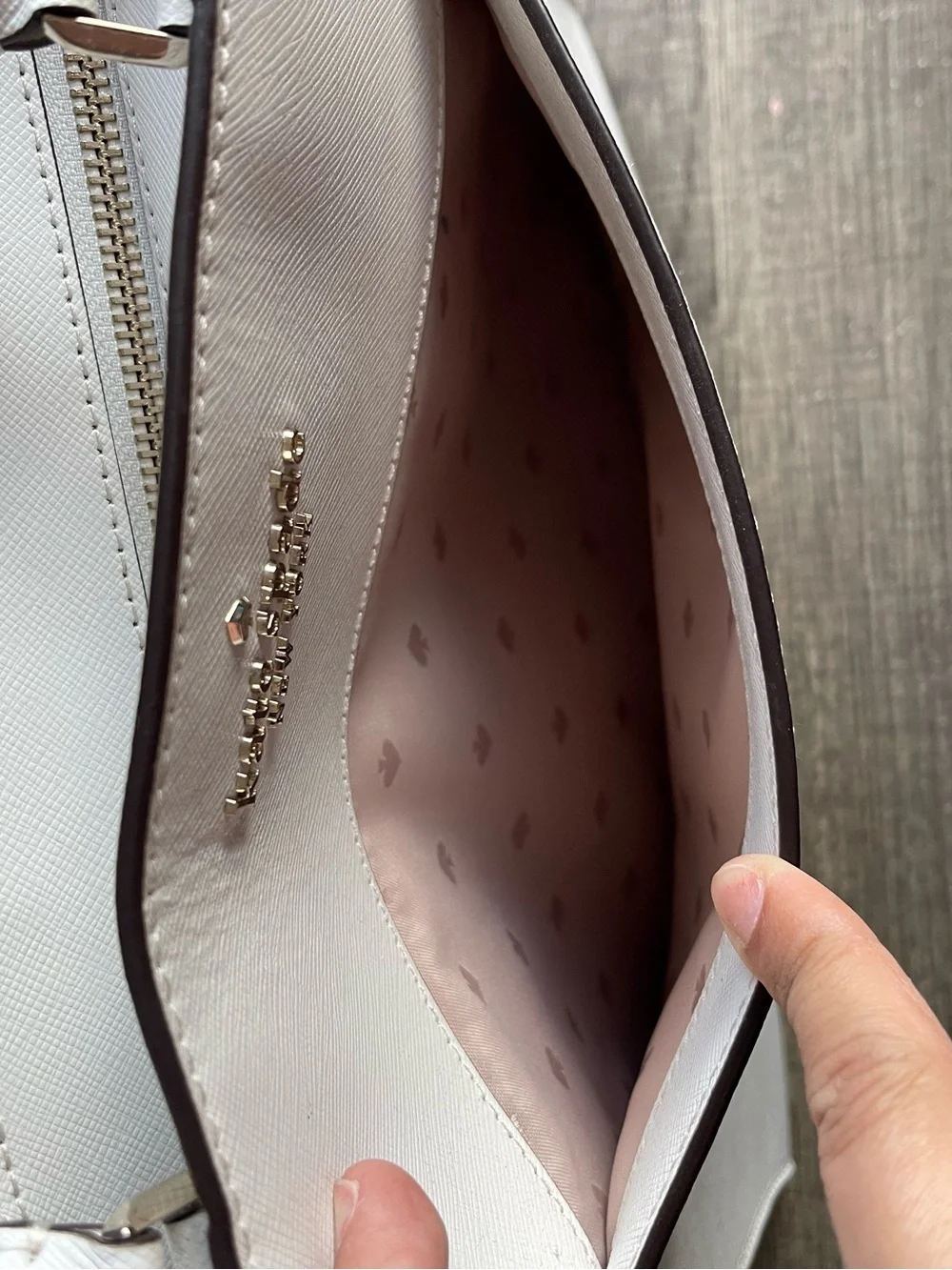 Kate Spade Large White Staci Saffiano Leather Satchel